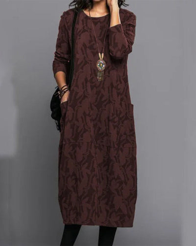 Adel - Long Sleeve Printed Dress
