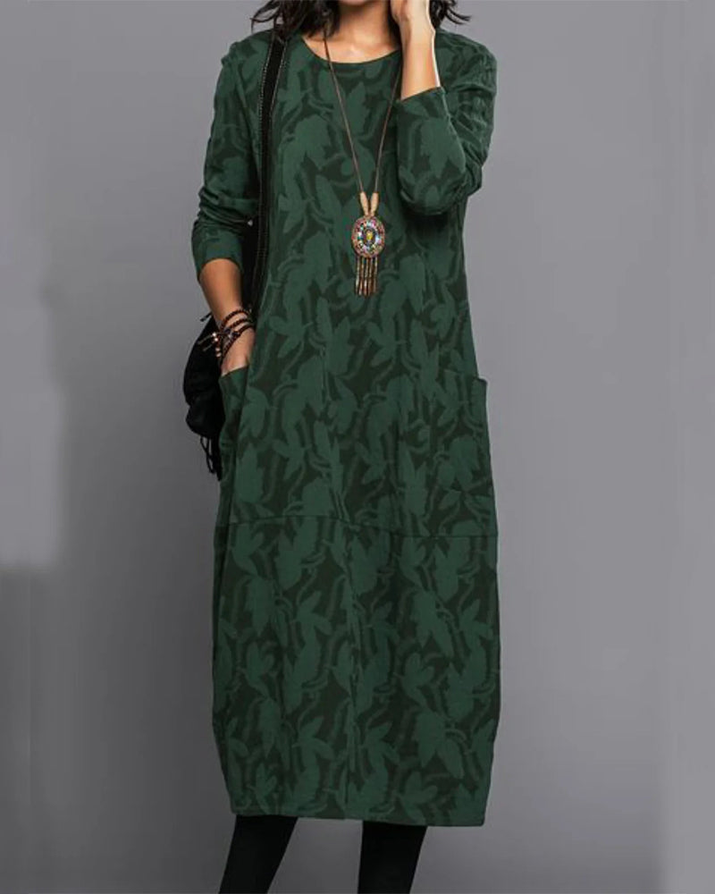 Adel - Long Sleeve Printed Dress