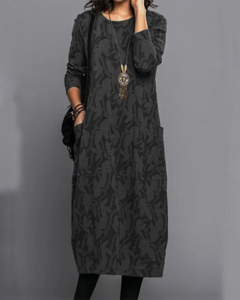 Adel - Long Sleeve Printed Dress
