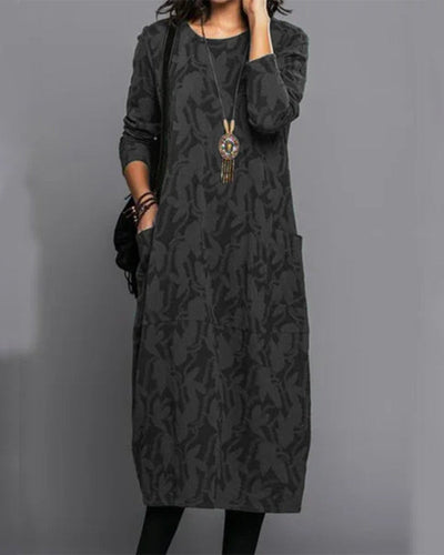 Adel - Long Sleeve Printed Dress