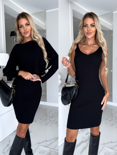 Mila | Elegant 2-piece set with dress and sweater