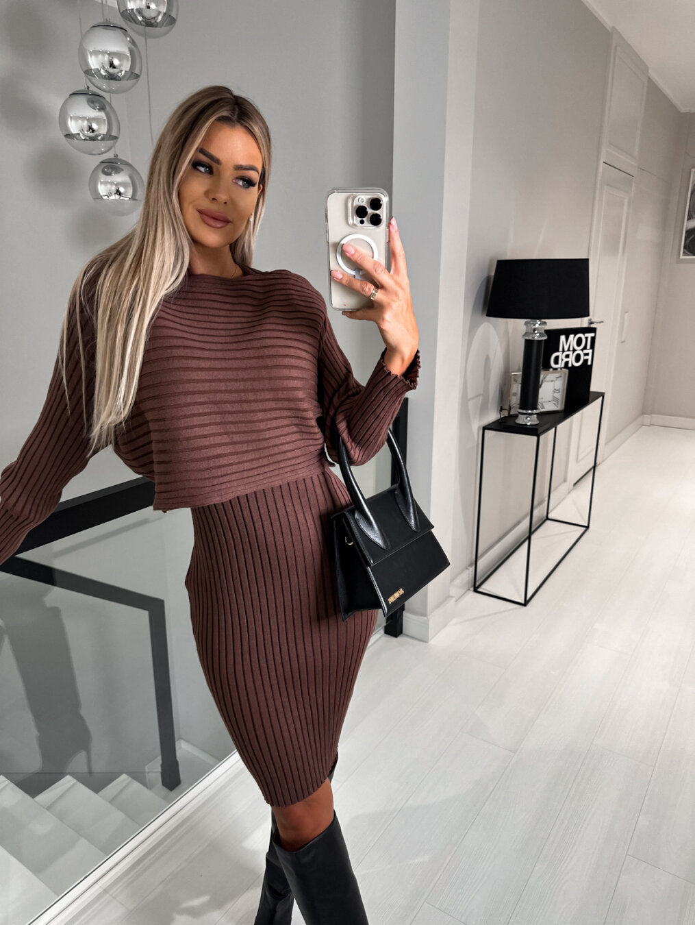Mila | Elegant 2-piece set with dress and sweater